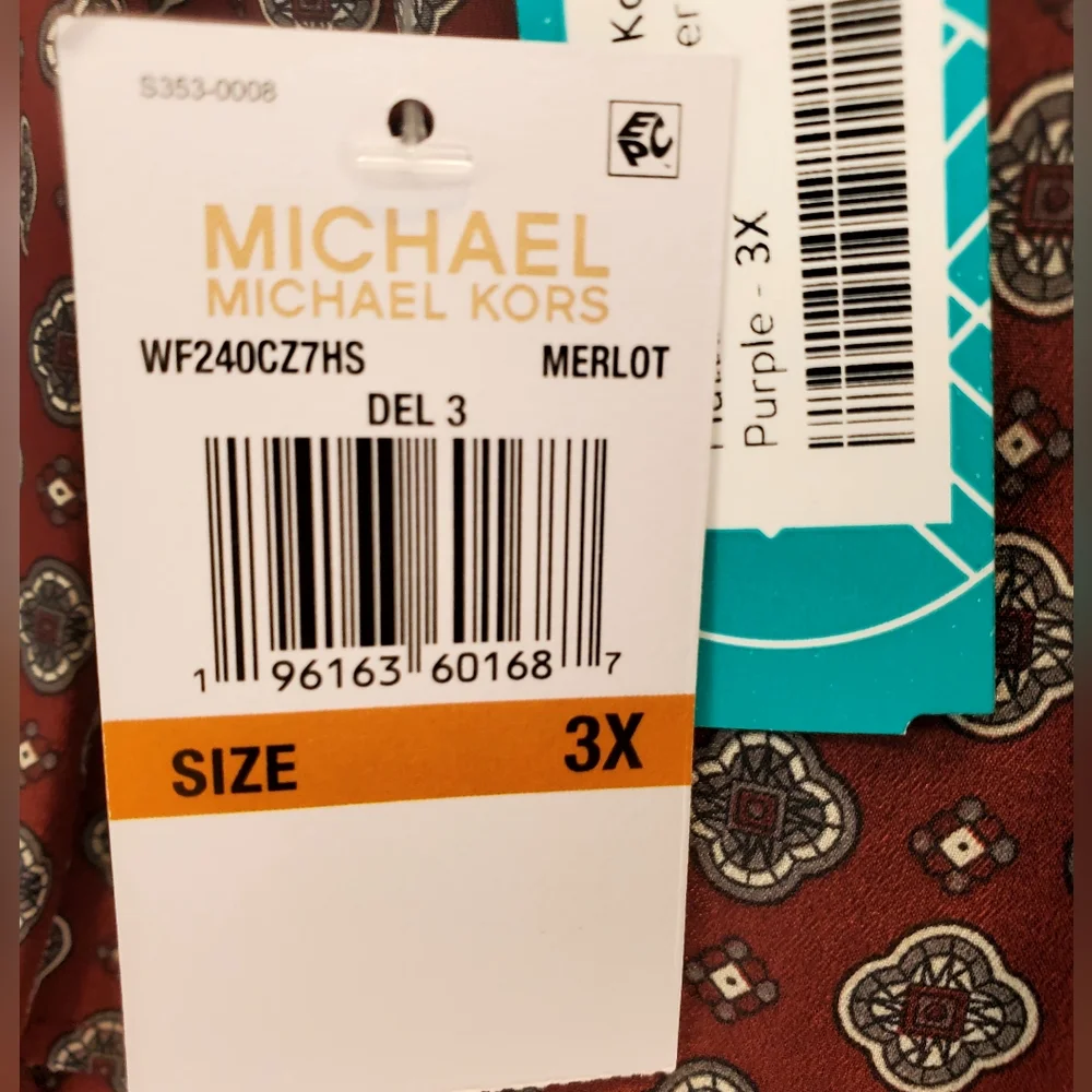 Michael Michael Kors Flutter Off Shoulder Peasant Blouse Size 3X - Picture 7 of 8